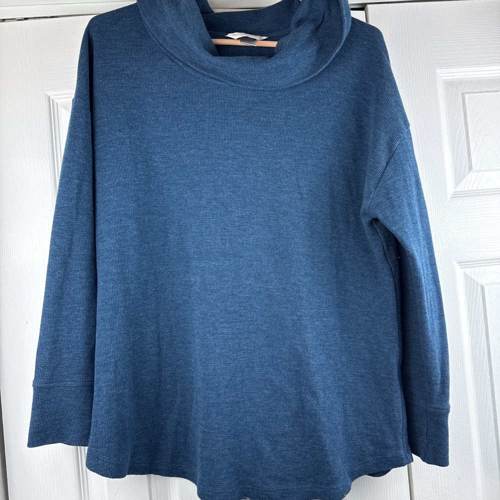 Christopher & Banks Women's Cowl Neck Sweater Size Petite M PM‎ Green Knit
